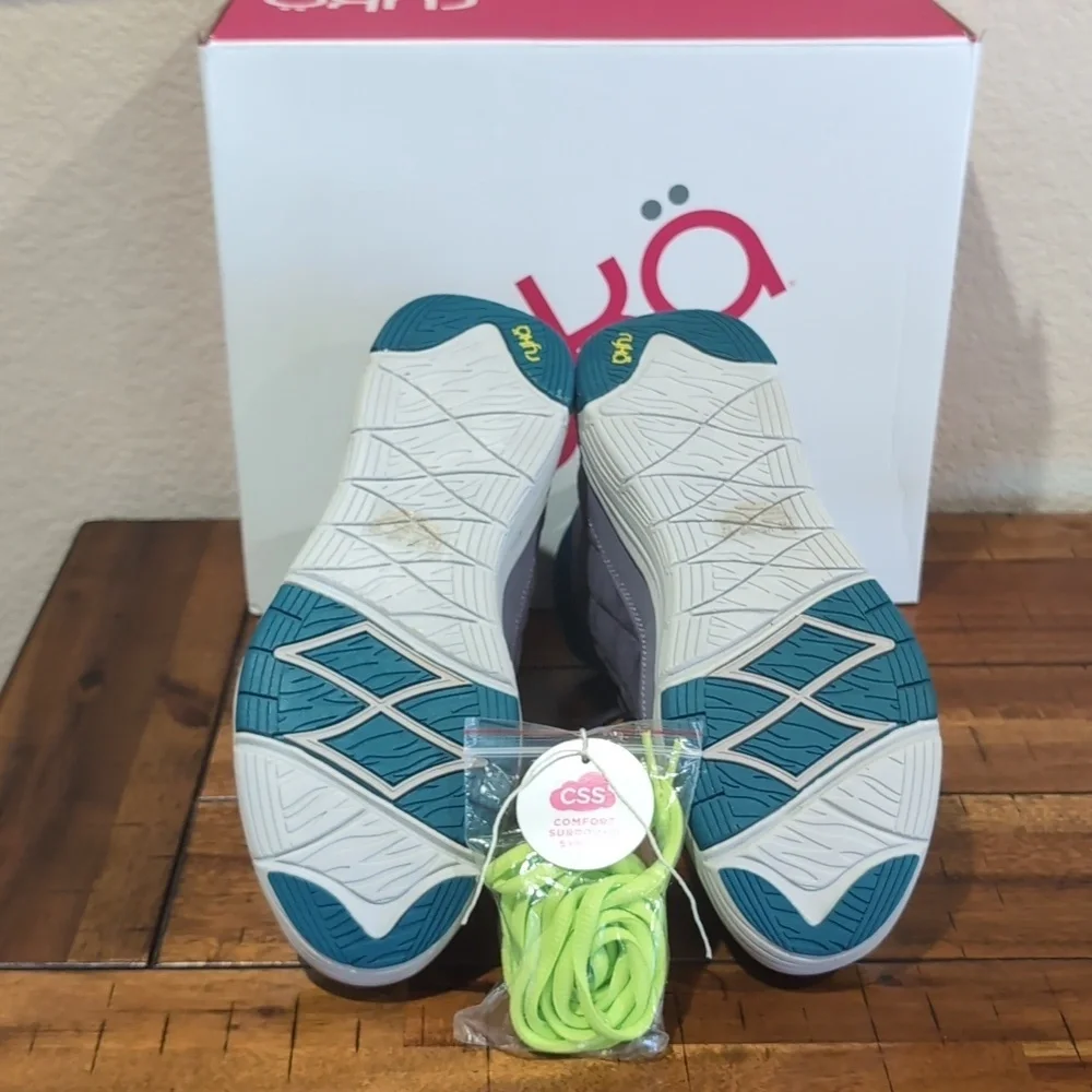 NIB Ryka Aurora Womens Boots High Top Sneakers Shoes Gray Teal Green Size 7 M